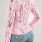 Tied V-Neck Long Sleeve Lace Top