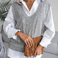 Openwork V-Neck Sweater Vest