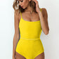 Ribbed Tie Waist One-Piece Swimsuit