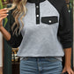 Contrast Textured Long Sleeve Sweatshirt