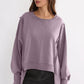 Exposed Seam High-Low Long Sleeve Sweatshirt