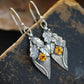 Alloy Rhinestone Leaf Shape Earrings
