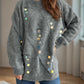 Sequin Mock Neck Long Sleeve Sweater
