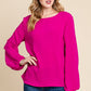 BOMBOM Textured Balloon Sleeve Top