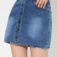 Pocketed Button Up Denim Skirt