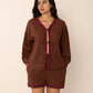 Tied V-Neck Long Sleeve Top and Shorts Set