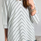 Striped V-Neck Long Sleeve Blouse