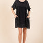 Culture Code Short Sleeve Babydoll Texture Dress with Pockets