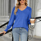 Full Size V-Neck Lantern Sleeve T-Shirt