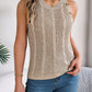 Cable-Knit Round Neck Vest