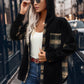 Pocketed Plaid Button Down Hooded Shacket