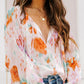 Printed Tie Neck Long Sleeve Blouse