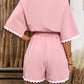 Contrast Trim Half Sleeve Romper