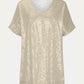 Full Size Sequin V-Neck Short Sleeve Top