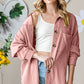 Reborn J Button Up Long Sleeve Dk Peach Shacket