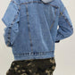 Button Up Collared Neck Long Sleeve Denim Jacket