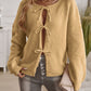 Devine Tied Round Neck Dropped Shoulder Cardigan