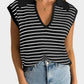 Mandy Collared Neck Striped Sweater Vest