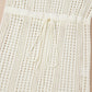 Side Slit Drawstring V-Neck Knit Cover Up Dress
