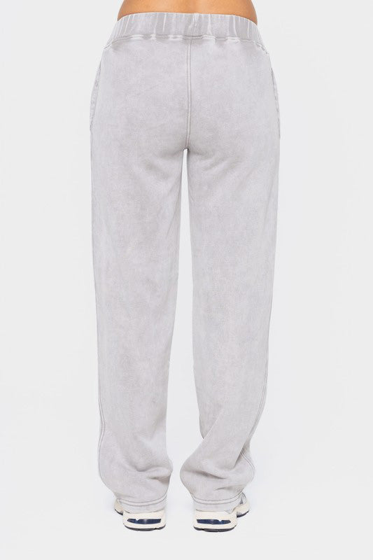 Mono B Elastic Waist Fleece Pants with Pockets *