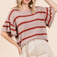 Mittoshop Striped Flounce Sleeve Knit Top