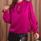 Frill Tied Lantern Sleeve Blouse