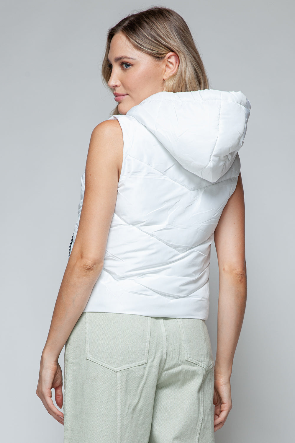 Snobbish Zip Up Quilted Hooded Vest *