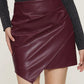 Ruched Mini Skirt with Zipper