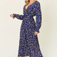 Double Take Full Size Tie Back Flounce Sleeve Dress