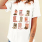 Full Size Boot Graphic Round Neck Short Sleeve T-Shirt