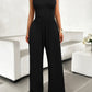 Round Neck Sleeveless Wide Leg Jumpsuit