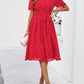 Printed Round Neck Short Sleeve Dress