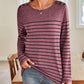 Striped Round Neck Long Sleeve T-Shirt