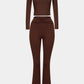 Round Neck Long Sleeve Top and Pants Set
