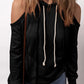 Cold Shoulder Long Sleeve Hoodie