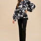 Annie Wear Frill Printed Balloon Sleeve Blouse