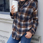 Plaid Button Up Long Sleeve Hooded Jacket