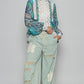 POL Lace Detail Printed Button Down Shirt