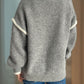 Contrast Trim Round Neck Dropped Shoulder Sweater