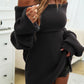 Devine Off-Shoulder Extra-Long Sleeve Sweater