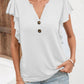 Full Size Ruffled Notched Cap Sleeve T-Shirt