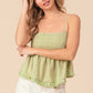 BiBi Fringed Hem Smocked Cami - Brand BiBi