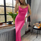 Full Size Backless Cowl Neck Sleeveless Cami Dress