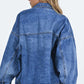 Collared Neck Button Up Denim Jacket