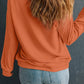 Hello Pumpkin Letter Graphic Round Neck Long Sleeve Sweatshirt