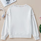 MARDI GRAS White Round Neck Long Sleeve Sweatshirt
