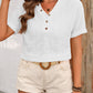 Eyelet V-Neck Short Sleeve Top