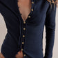 Ribbed Round Neck Long Sleeve Top