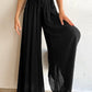 Drawstring Wide Leg Pants with Pockets