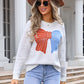 Bow Round Neck Dropped Shoulder Sweater